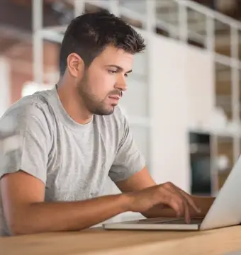 Man looking at laptop